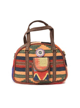 Load image into Gallery viewer, Kardashii traditional hand weaved ethnic antique bag handmade cotton fabric fashionable chic on-trend purse kilim rug bag kardashian kim kylie