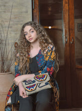 Load image into Gallery viewer, Kardashii traditional hand weaved Jajim ethnic shoulder bag handmade elbow feminine fashionable chic relaxed purse kilim rug bag kardashian kim kylie
