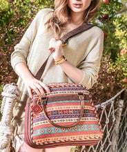 Load image into Gallery viewer, Colorfulness hand weaved functional ethnic Cross-Body bag handmade match this bag cross-body with its long adjustable shoulder strap Kardashian Kim kylie