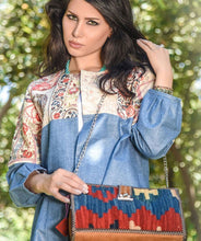 Load image into Gallery viewer, Kardashii Jajim sophisticated hand weaved ethnic shoulder bag handmade match this bag with your dress, shoes, nail kardashian kim kylie