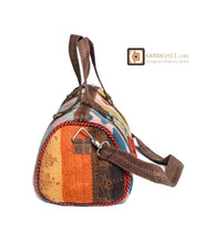 Load image into Gallery viewer, kardashii Vintage Turkish Rug Top Handle fashionable roomy on-trend Kilim Rug Bag Kardashian Kim Kylie