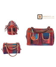 Load image into Gallery viewer, Kardashii Luxury Hand-Woven Kilim Carpet Backpack Bag with Natural Colors and Traditional Design Kardashian kim kylie