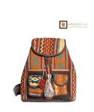 Load image into Gallery viewer, Kardashii Colorful Ethnic Unique Old Kilim Rug Handmade Carpet Bag Perfect plenty of space Kardashian Kim Kylie