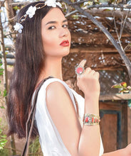 Load image into Gallery viewer, Kardashii Women's Classic turquoise Style functional Colorful necklace, ring, and bracelet Evokes a Fine Lifestyle Kardashian Kim Kylie