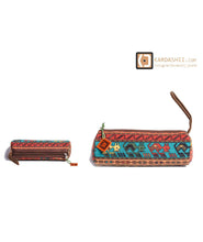 Load image into Gallery viewer, Kardashii Colorful Ethnic Unique Old Kilim Rug Handmade Carpet Bag Perfect plenty of space Kardashian Kim Kylie