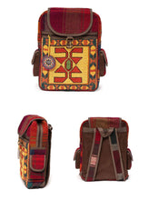Load image into Gallery viewer, Kardashii Suzani Gorgeous Girl/Boy Handmade Kilim Shoulder Carpet Backpack with Traditional Geometric Design