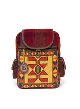 Load image into Gallery viewer, Kardashii Suzani Gorgeous Girl/Boy Handmade Kilim Shoulder Carpet Backpack with Traditional Geometric Design