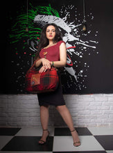 Load image into Gallery viewer, Kardashii Jajim representative impress gift carpet bag handmade daytime essentials bag functional, antique and instantly uniqueness kardashian kim kylie