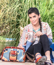 Load image into Gallery viewer, Kardashii extraordinary representative gift carpetbag handmade daytime essentials bag functional, antique and instantly uniqueness Kardashian kim kylie