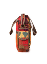 Load image into Gallery viewer, Kardashii traditional hand weaved ethnic antique bag handmade cotton fabric fashionable chic on-trend purse kilim rug bag kardashian kim kylie