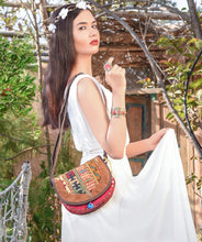 Load image into Gallery viewer, Kardashii durable leather antique vintage bag handmade design fashionable chic on-trend purse kilim rug bag Kardashian kim kylie