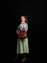 Load image into Gallery viewer, kardashii antique Vintage Jajim Turkish Rug Top Handle fashionable roomy on-trend Purse Kilim Rug Bag Kardashian Kim Kylie