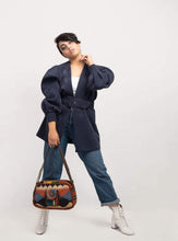 Load image into Gallery viewer, Kardashii traditional hand weaved ethnic antique bag handmade cotton fabric fashionable chic on-trend purse kilim rug bag kardashian kim kylie