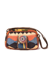 Load image into Gallery viewer, Kardashii traditional hand weaved ethnic antique bag handmade cotton fabric fashionable chic on-trend purse kilim rug bag kardashian kim kylie