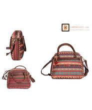 Load image into Gallery viewer, Colorfulness hand weaved functional ethnic Cross-Body bag handmade match this bag cross-body with its long adjustable shoulder strap Kardashian Kim kylie