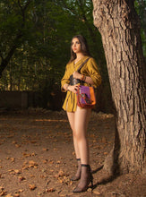 Load image into Gallery viewer, Kardashii zip cross-body smaller gift carpet bag handmade closure on the top unique bag functional, easy-carry adjustable kardashian kim kylie