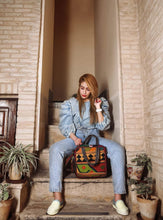 Load image into Gallery viewer, kardashii Ethnic antique Vintage Turkish Rug Top Handle new design fashionable chic on-trend Purse Kilim Rug Bag Kardashian Kim Kylie