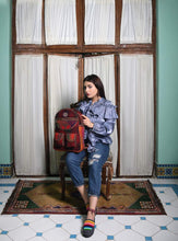 Load image into Gallery viewer, kardashii antique Vintage Jajim Turkish Rug Top Handle fashionable roomy on-trend Purse Kilim Rug Bag Kardashian Kim Kylie
