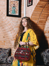 Load image into Gallery viewer, Kardashii Colorfulness simply a beautiful carpet bag handmade daytime essentials bag functional, durable and instantly recognizable kardashian kim kylie