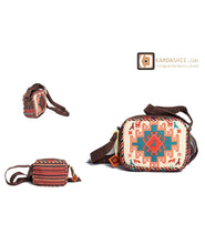 Load image into Gallery viewer, Kardashii Colorful Ethnic Unique Old Kilim Rug Handmade Carpet Bag Perfect plenty of space Kardashian Kim Kylie