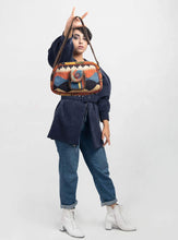 Load image into Gallery viewer, Kardashii traditional hand weaved ethnic antique bag handmade cotton fabric fashionable chic on-trend purse kilim rug bag kardashian kim kylie