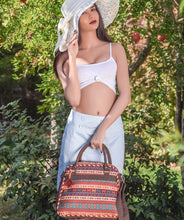 Load image into Gallery viewer, Colorfulness hand weaved functional ethnic Cross-Body bag handmade match this bag cross-body with its long adjustable shoulder strap Kardashian Kim kylie