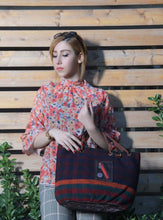 Load image into Gallery viewer, Kardashii Jajim strong wefts guarantee a long-lasting pleasure of oriental carpet art old carpetbag functional, durable, and instantly recognizable kardashian kim kylie