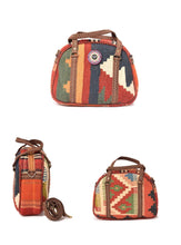 Load image into Gallery viewer, Kardashii Colorfulness hand weaved ethnic shoulder bag handmade elbow carry fashionable chic relaxed purse kilim rug bag kardashian kim kylie