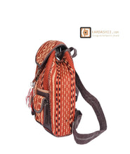 Load image into Gallery viewer, Kardashii Fabulous Unique Hand-Woven Backpack Made by Hand Spun Wool and Yarns Durable Cotton Fabric and Leather Kardashian kim kylie