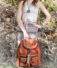 Load image into Gallery viewer, Kardashii Fabulous Unique Hand-Woven Backpack Made by Hand Spun Wool and Yarns Durable Cotton Fabric and Leather Kardashian kim kylie