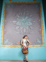 Load image into Gallery viewer, Kardashii traditional hand weaved ethnic antique bag handmade cotton fabric fashionable chic on-trend purse kilim rug bag kardashian kim kylie