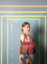 Load image into Gallery viewer, kardashii antique Vintage Jajim Turkish Rug Top Handle fashionable roomy on-trend Purse Kilim Rug Bag Kardashian Kim Kylie