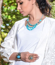 Load image into Gallery viewer, Kardashii Women's Classic turquoise Style functional Colorful necklace, ring, and bracelet Evokes a Fine Lifestyle Kardashian Kim Kylie