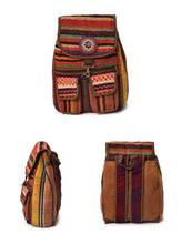Load image into Gallery viewer, Kardashii Antique Retro-Chic Handmade Colorful Antique Kilim Carpet Top Handle Backpack Gift Kardashian Kim Kylie