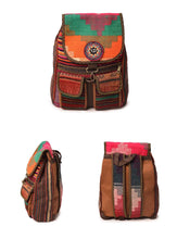 Load image into Gallery viewer, Kardashii Antique Retro-Chic Handmade Colorful Antique Kilim Carpet Top Handle Backpack Gift Kardashian Kim Kylie