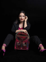 Load image into Gallery viewer, Kardashii traditional hand-weaved ethnic Jajim antique bag handmade cotton fabric fashionable chic on-trend purse kilim rug bag kardashian kim kylie