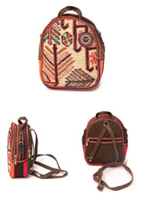 Load image into Gallery viewer, Kardashii Gorgeous Girl/Boy Handmade Kilim Shoulder Carpet Backpack with Traditional Geometric Design