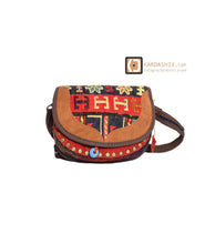 Load image into Gallery viewer, Kardashii streetwear references antique bag handmade cotton fabric fashionable chic on-trend purse kilim rug bag Kardashian kim kylie