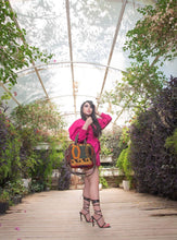 Load image into Gallery viewer, Kardashii traditional hand weaved ethnic antique bag handmade cotton fabric fashionable chic on-trend purse kilim rug bag kardashian kim kylie