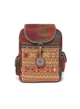 Load image into Gallery viewer, Kardashii Chic Hand-Woven Suzani Top Handle Carpet Backpack with Geometric Design Panels Hand-Knotted Rug Kardashian Kim Kylie