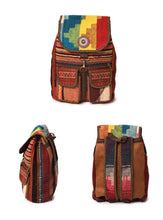 Load image into Gallery viewer, Kardashii Antique Retro-Chic Handmade Colorful Antique Kilim Carpet Top Handle Backpack Gift Kardashian Kim Kylie