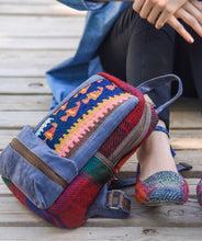 Load image into Gallery viewer, Kardashii traditional hand-weaved ethnic antique bag handmade cotton fabric fashionable chic on-trend purse kilim rug bag Kardashian kim kylie