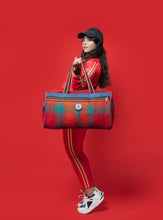 Load image into Gallery viewer, kardashii luxury Turkish Rug Jajim Top Handle fashionable light weight on-trend Kilim Rug Bag Kardashian Kim Kylie
