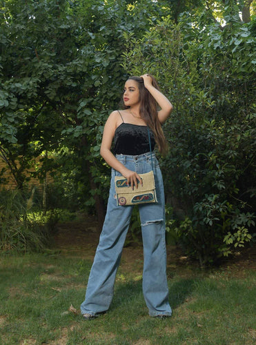 Kardashii Jajim adjustable strap hand weaved ethnic shoulder bag handmade match this bag with your dress, shoes, nail kardashian kim kylie