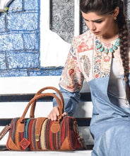 Load image into Gallery viewer, Kardashii shoulder and crossbody bag handmade elbow carry fashionable chic relaxed purse kilim rug bag Kardashian kim kylie
