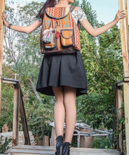Load image into Gallery viewer, Kardashii Colorful Ethnic Unique Old Kilim Rug Handmade Carpet Bag Perfect plenty of space Kardashian Kim Kylie
