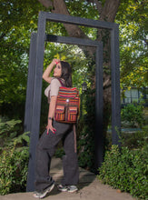 Load image into Gallery viewer, Kardashii Antique Retro-Chic Handmade Colorful Antique Kilim Carpet Top Handle Backpack Gift Kardashian Kim Kylie
