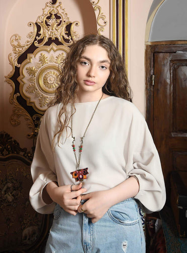 Kardashii pendant necklace adjustable necklace classic features and made one of a kind only for you as embroiderers designed a pattern for each product and not used in another one Kardashian Kim Kylie