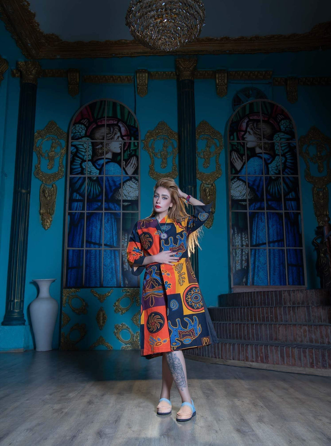 Kardashii colorful gorgeous durable dress good quality wool Kardashian Kim Kylie