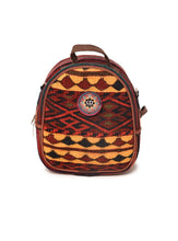 Load image into Gallery viewer, Kardashii Antique Retro-Chic Handmade Colorful Antique Kilim Carpet Top Handle Backpack Gift Kardashian Kim Kylie
